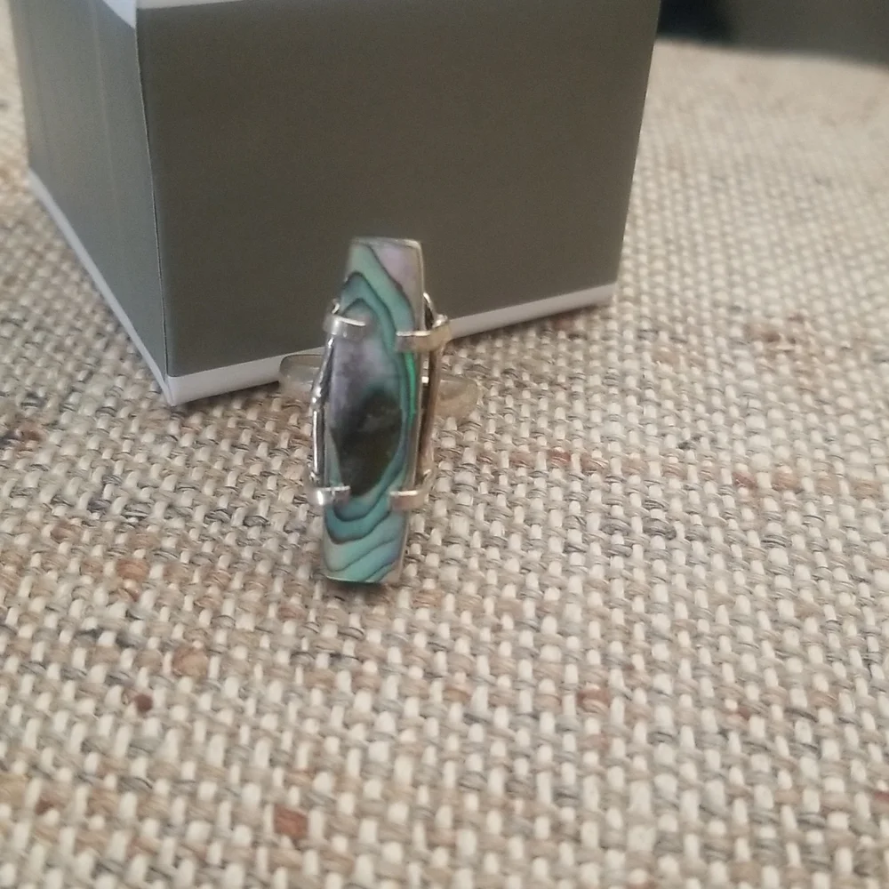 Raw Abalone Sterling Ring